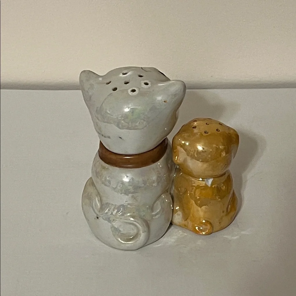 Vintage Bonzo Dog and Puppy Salt and Pepper Shakers and Condiment set 1930s